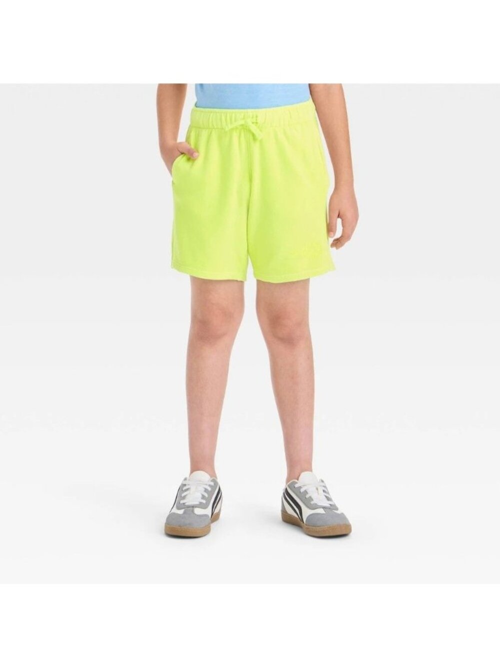 NWT Boys' 'Above the Knee' French Terry Pull-on Shorts - Cat & Jack Lime Green M